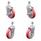 Service Caster 5 Inch SS Red Polyurethane Swivel 12mm Threaded Stem Caster Brakes, 2PK SSTS20S514-PPUB-RED-TLB-M1215-2-S-2 - alternate 1